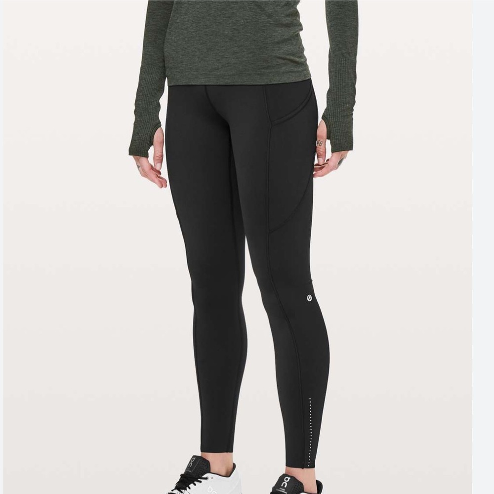 Lululemon Black Fast and Free Leggings 25” Inseam